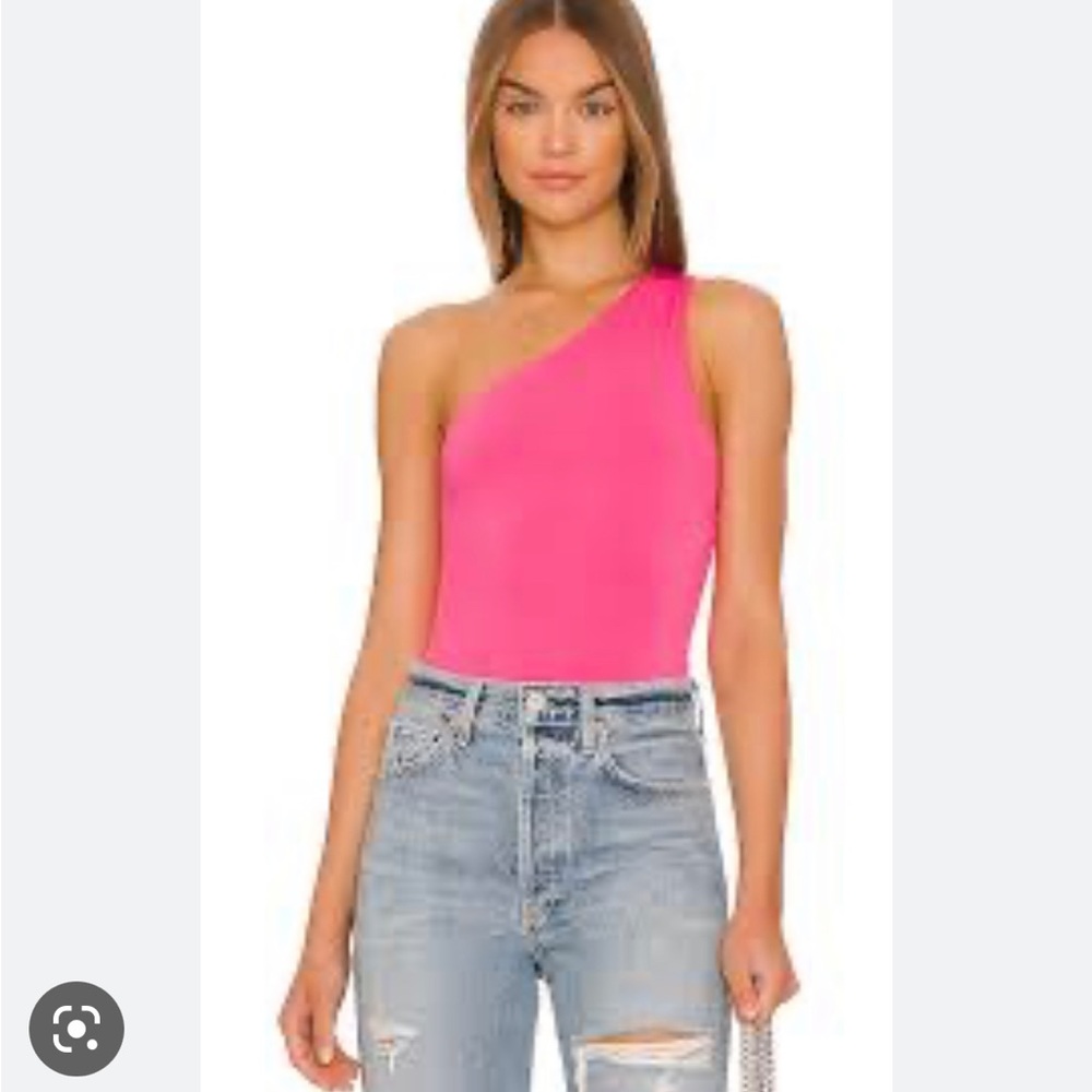 Sugar Rain Stretchy Barbie Pink One Shoulder Bodysuit Size M/L